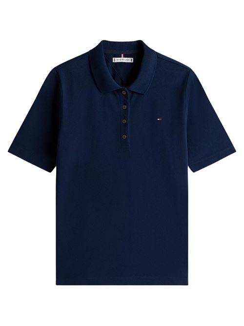 Polo donna blu in cotone Tommy Hilfiger | WW0WW43224C1G